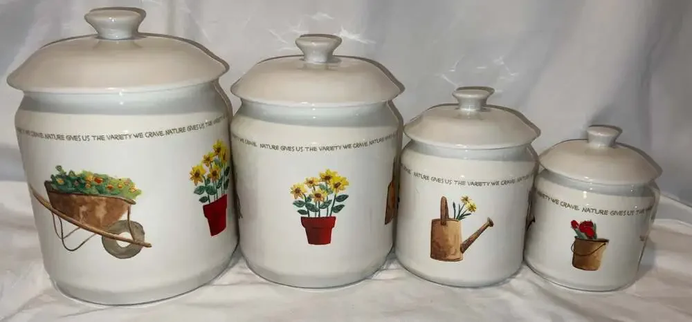 One of a Kind Thomas Pottery 4 Piece Canister Set
